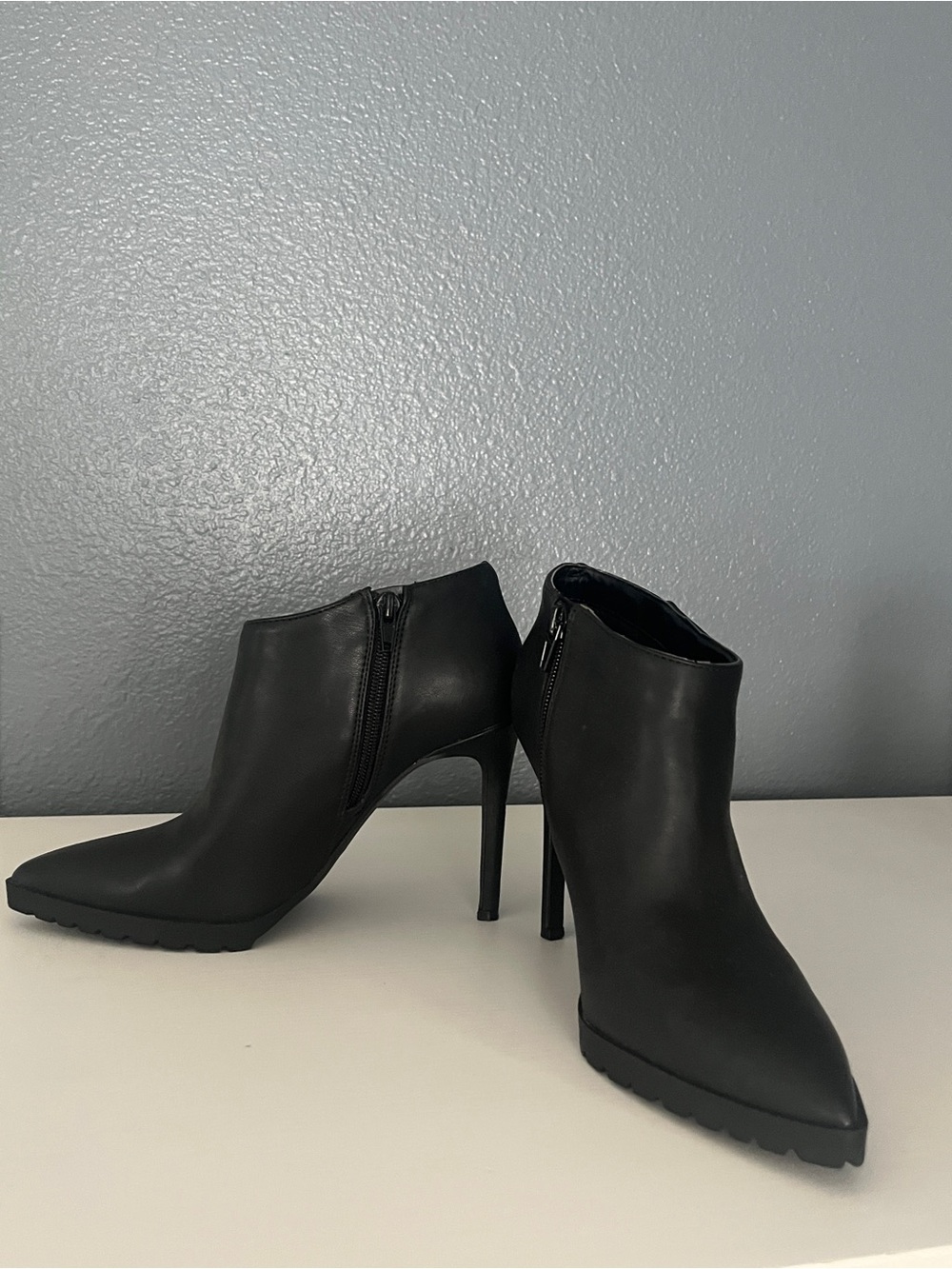 Mix No. 6 Black Pointed Toe Stiletto Ankle Booties